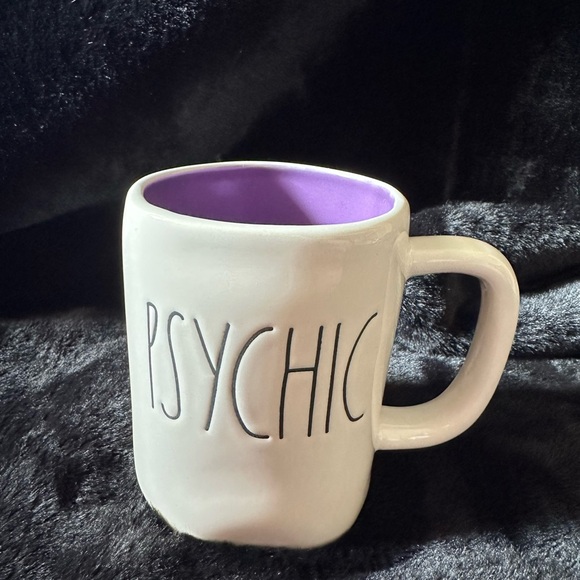 PSYCHIC mug by Rae Dunn with purple interior - Picture 1 of 4